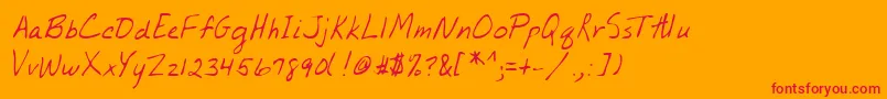 Lehn207 Font – Red Fonts on Orange Background