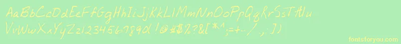Lehn207 Font – Yellow Fonts on Green Background