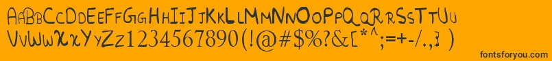 Шрифт RandomFont. – чёрные шрифты на оранжевом фоне