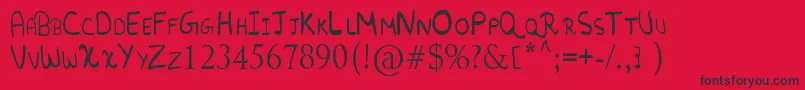 fuente RandomFont. – Fuentes Negras Sobre Fondo Rojo