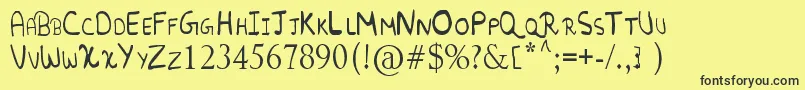 フォントRandomFont. – 黒い文字の黄色い背景