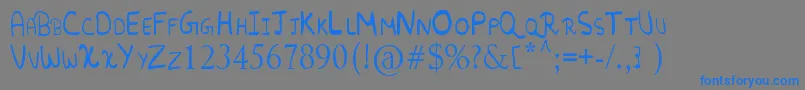 Police RandomFont. – polices bleues sur fond gris