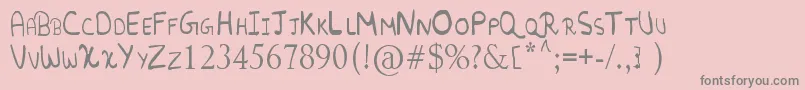 RandomFont.-fontti – harmaat kirjasimet vaaleanpunaisella taustalla
