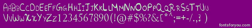 RandomFont. Font – Green Fonts on Purple Background