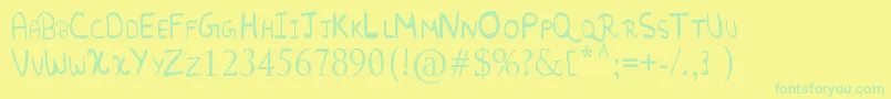 RandomFont. Font – Green Fonts on Yellow Background