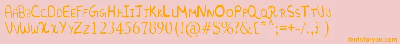 RandomFont. Font – Orange Fonts on Pink Background