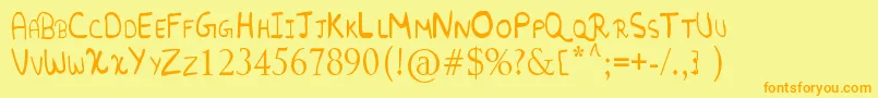 Шрифт RandomFont. – оранжевые шрифты на жёлтом фоне