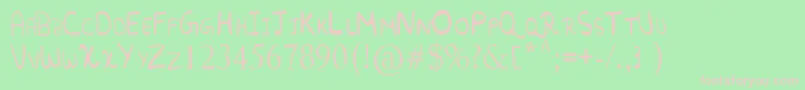Fonte RandomFont. – fontes rosa em um fundo verde