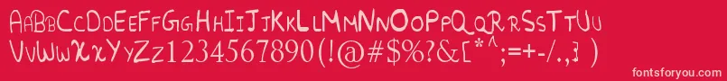 フォントRandomFont. – 赤い背景にピンクのフォント