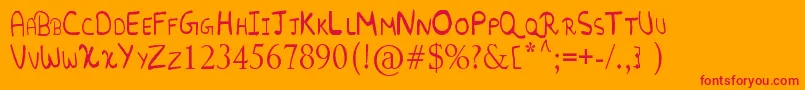 RandomFont. Font – Red Fonts on Orange Background