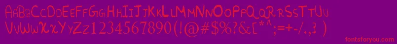 Police RandomFont. – polices rouges sur fond violet