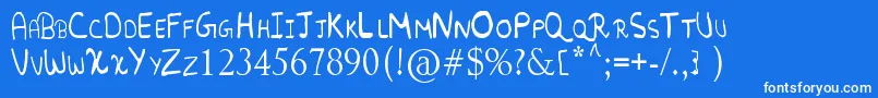 RandomFont.-fontti – valkoiset fontit sinisellä taustalla