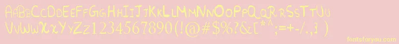 RandomFont. Font – Yellow Fonts on Pink Background