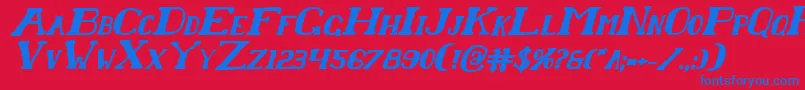 ChardinDoihleBoldItalic Font – Blue Fonts on Red Background