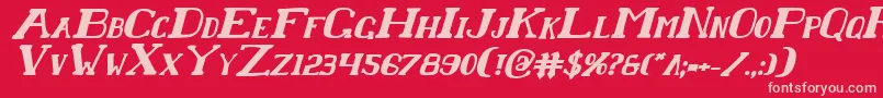 ChardinDoihleBoldItalic Font – Pink Fonts on Red Background