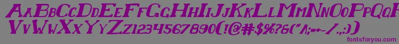 フォントChardinDoihleBoldItalic – 紫色のフォント、灰色の背景