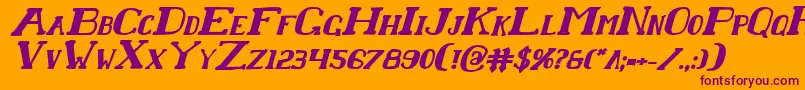Шрифт ChardinDoihleBoldItalic – фиолетовые шрифты на оранжевом фоне