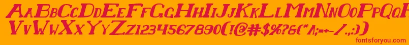 ChardinDoihleBoldItalic Font – Red Fonts on Orange Background