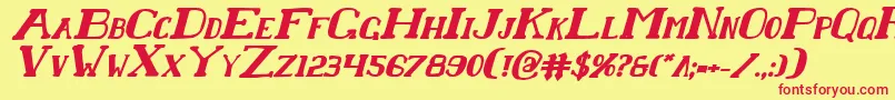 ChardinDoihleBoldItalic Font – Red Fonts on Yellow Background