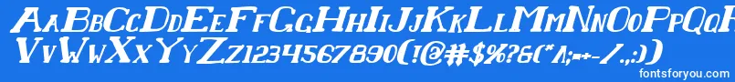 ChardinDoihleBoldItalic Font – White Fonts on Blue Background