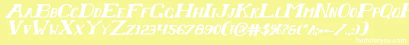 ChardinDoihleBoldItalic Font – White Fonts on Yellow Background