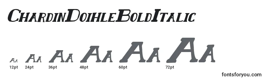 Размеры шрифта ChardinDoihleBoldItalic