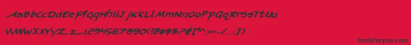ArilonBoldItalic-Schriftart – Schwarze Schriften auf rotem Hintergrund