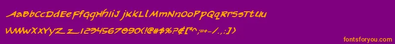 ArilonBoldItalic Font – Orange Fonts on Purple Background