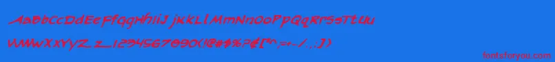 ArilonBoldItalic-Schriftart – Rote Schriften auf blauem Hintergrund