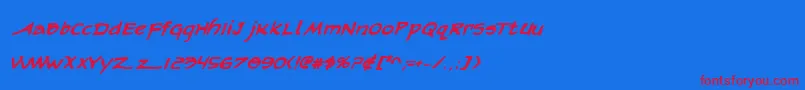 ArilonBoldItalic Font – Red Fonts on Blue Background