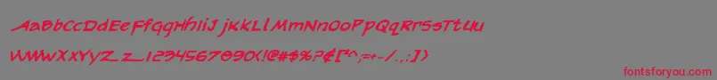 ArilonBoldItalic Font – Red Fonts on Gray Background