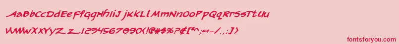 フォントArilonBoldItalic – ピンクの背景に赤い文字