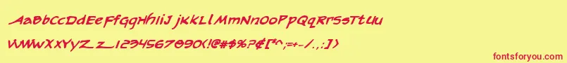 ArilonBoldItalic-Schriftart – Rote Schriften auf gelbem Hintergrund