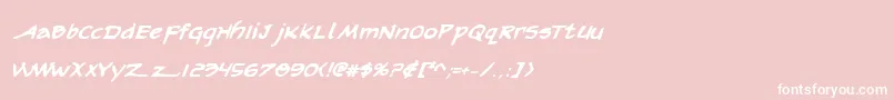 Police ArilonBoldItalic – polices blanches sur fond rose