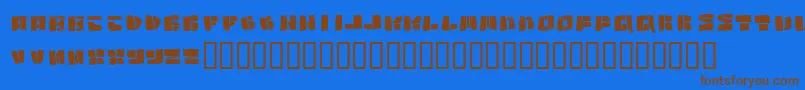Police Copycut ffy – polices brunes sur fond bleu