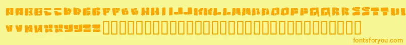 Fonte Copycut ffy – fontes laranjas em um fundo amarelo