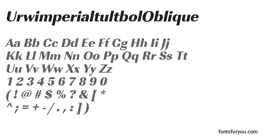 A fonte UrwimperialtultbolOblique – alfabeto, números, caracteres especiais