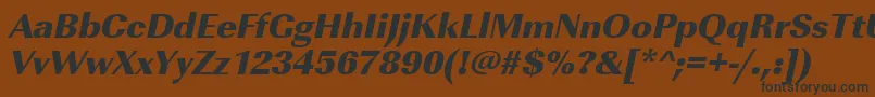 UrwimperialtultbolOblique Font – Black Fonts on Brown Background