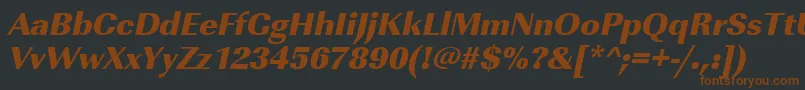 Шрифт UrwimperialtultbolOblique – коричневые шрифты на чёрном фоне