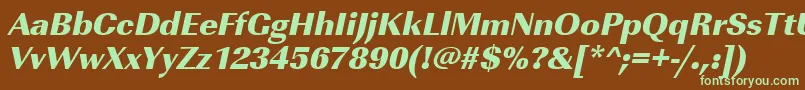 UrwimperialtultbolOblique Font – Green Fonts on Brown Background