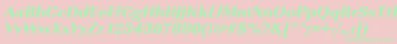 UrwimperialtultbolOblique Font – Green Fonts on Pink Background