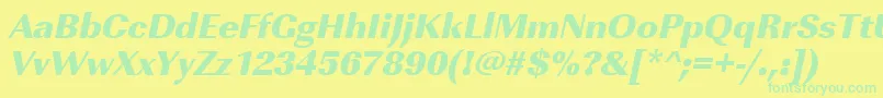 UrwimperialtultbolOblique Font – Green Fonts on Yellow Background