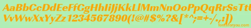 UrwimperialtultbolOblique Font – Orange Fonts on Green Background