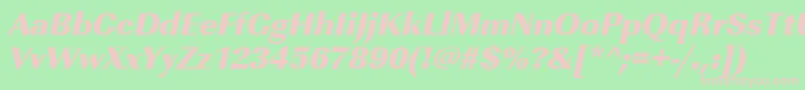 UrwimperialtultbolOblique Font – Pink Fonts on Green Background