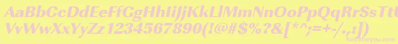 UrwimperialtultbolOblique Font – Pink Fonts on Yellow Background