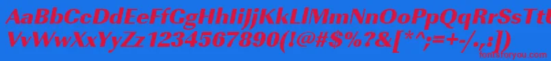 Więcej informacji o czcionce UrwimperialtultbolOblique Czcionka UrwimperialtultbolOblique – czerwone czcionki na niebieskim tle