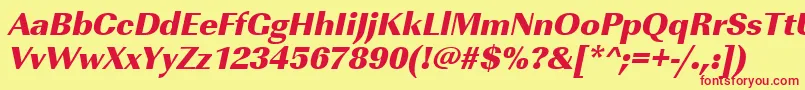 UrwimperialtultbolOblique Font – Red Fonts on Yellow Background