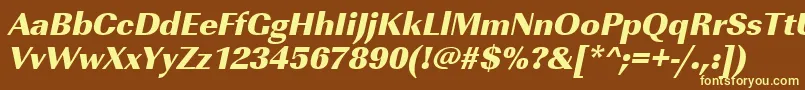 UrwimperialtultbolOblique Font – Yellow Fonts on Brown Background