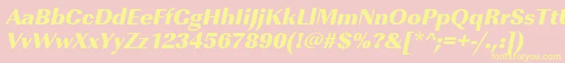 UrwimperialtultbolOblique Font – Yellow Fonts on Pink Background