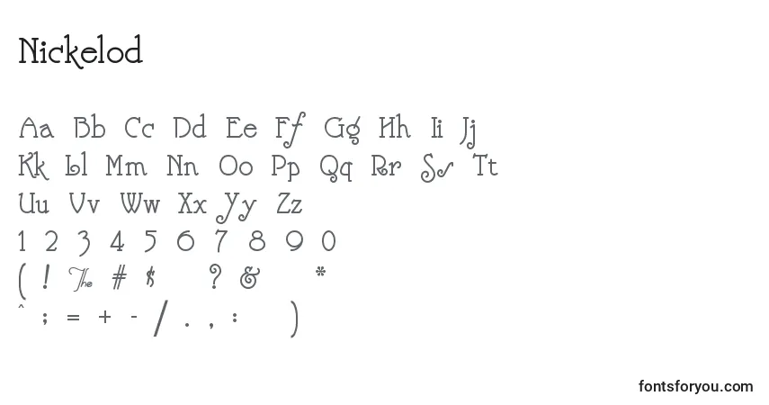 Шрифт Nickelod – алфавит, цифры, специальные символы